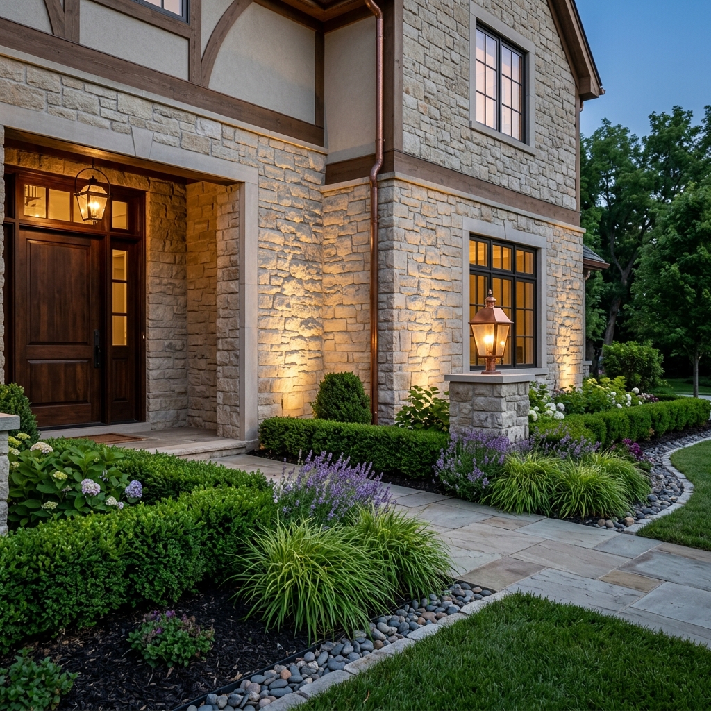 Luxury home exterior closeup